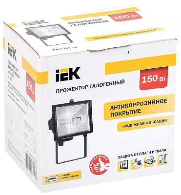 Прожектор ИО150 галогенный черный IP54 IEK