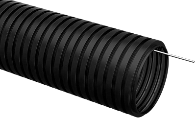 Труба гофрированная ПНД d=20мм с зондом черная (50м) IEK